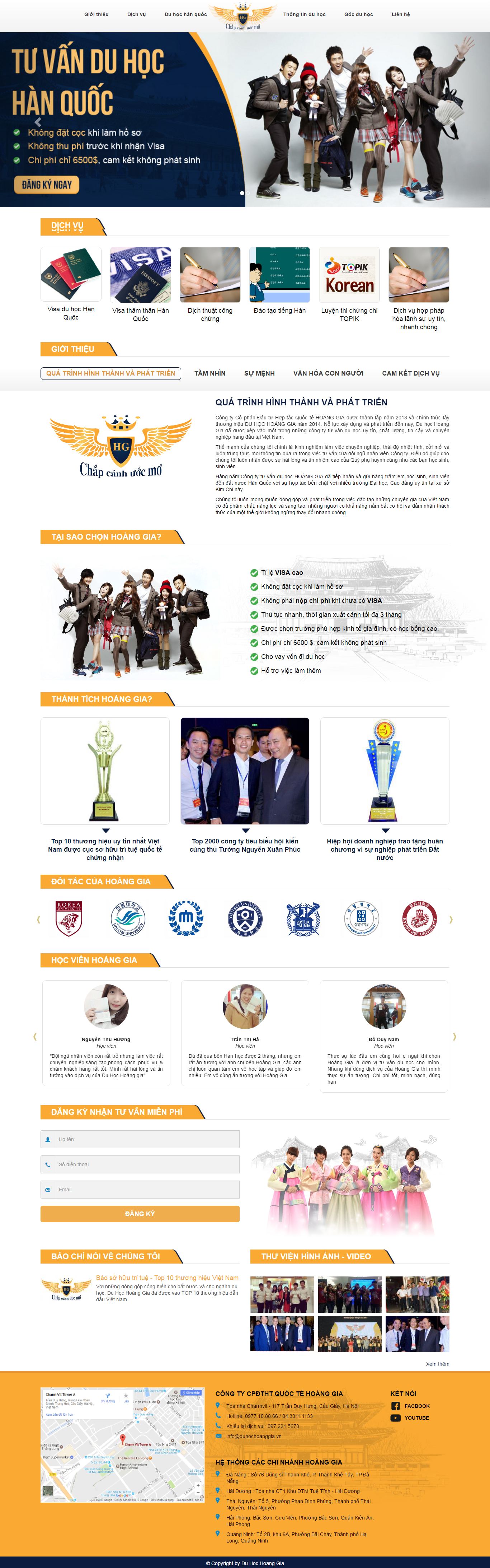 Thiết kế Web du học việc làm duhochoanggia.vn